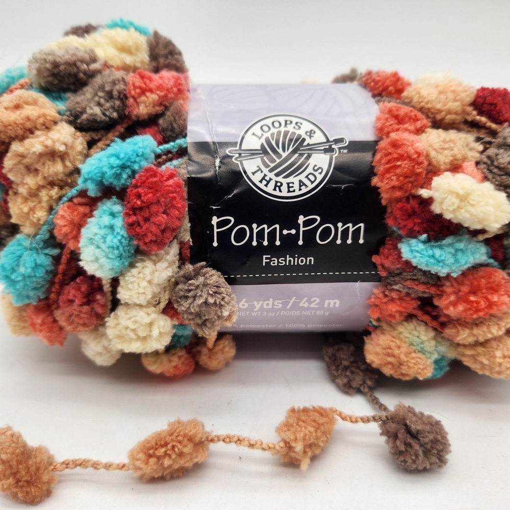 Loops & Threads Discontinued Pom-Pom Fashion Yarn Outdoors Super Bulky New Rare - Picture 3 of 7